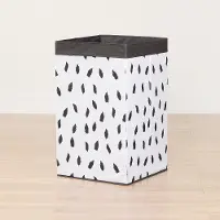 100213 White & Gray Feather Print Laundry Hamper - Storit