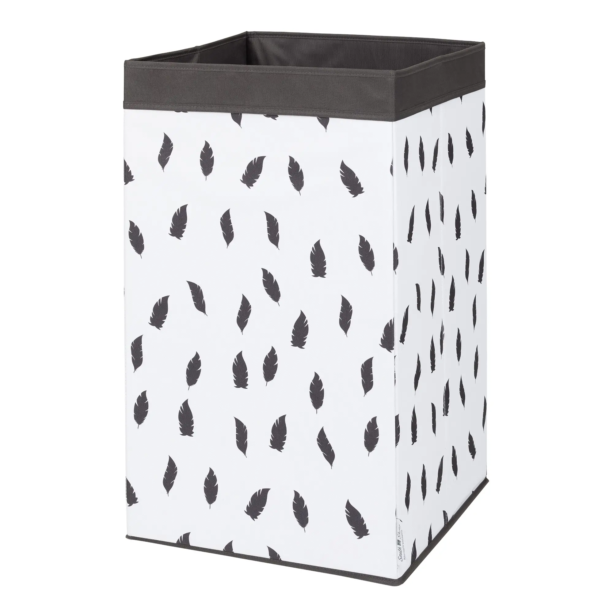 100213 White & Gray Feather Print Laundry Hamper - Storit-2