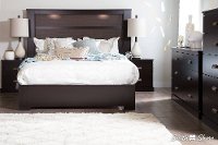3659A2 Chocolate Platform Bed with Headboard - Gloria