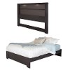 3659A2 Chocolate Platform Bed with Headboard - Gloria -3