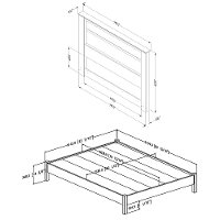 3659A2 Chocolate Platform Bed with Headboard - Gloria -4