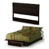 3379A2 Chocolate Full/Queen Platform Bed and Headboard Set - Holland -2