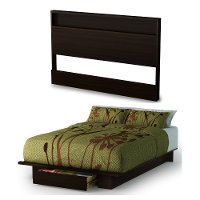 3379A2 Chocolate Full/Queen Platform Bed and Headboard Set - Holland -2
