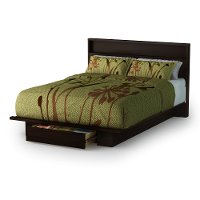 3379A2 Chocolate Full/Queen Platform Bed and Headboard Set - Holland -4