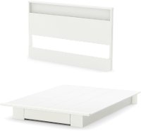 3340A2 White Full/Queen Platform Bed and Headboard Set - Holland -2