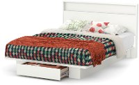3340A2 White Full/Queen Platform Bed and Headboard Set - Holland -3