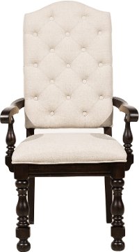 Smoked Molasses Upholstered Dining Arm Chair - Caldwell