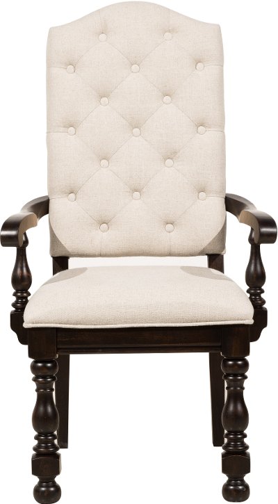 Smoked Molasses Upholstered Dining Arm Chair - Caldwell