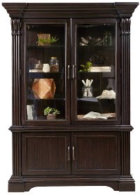 Smoked Molasses Traditional China Cabinet - Caldwell Collection