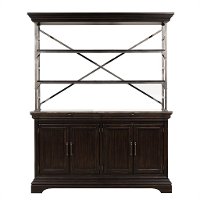 Smoked Molasses and Metal Sideboard and Hutch - Caldwell Collection