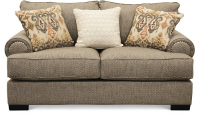 Casual Traditional Taupe Loveseat - Bereta