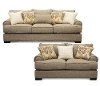 Traditional Taupe 2 Piece Living Room Set - Bereta