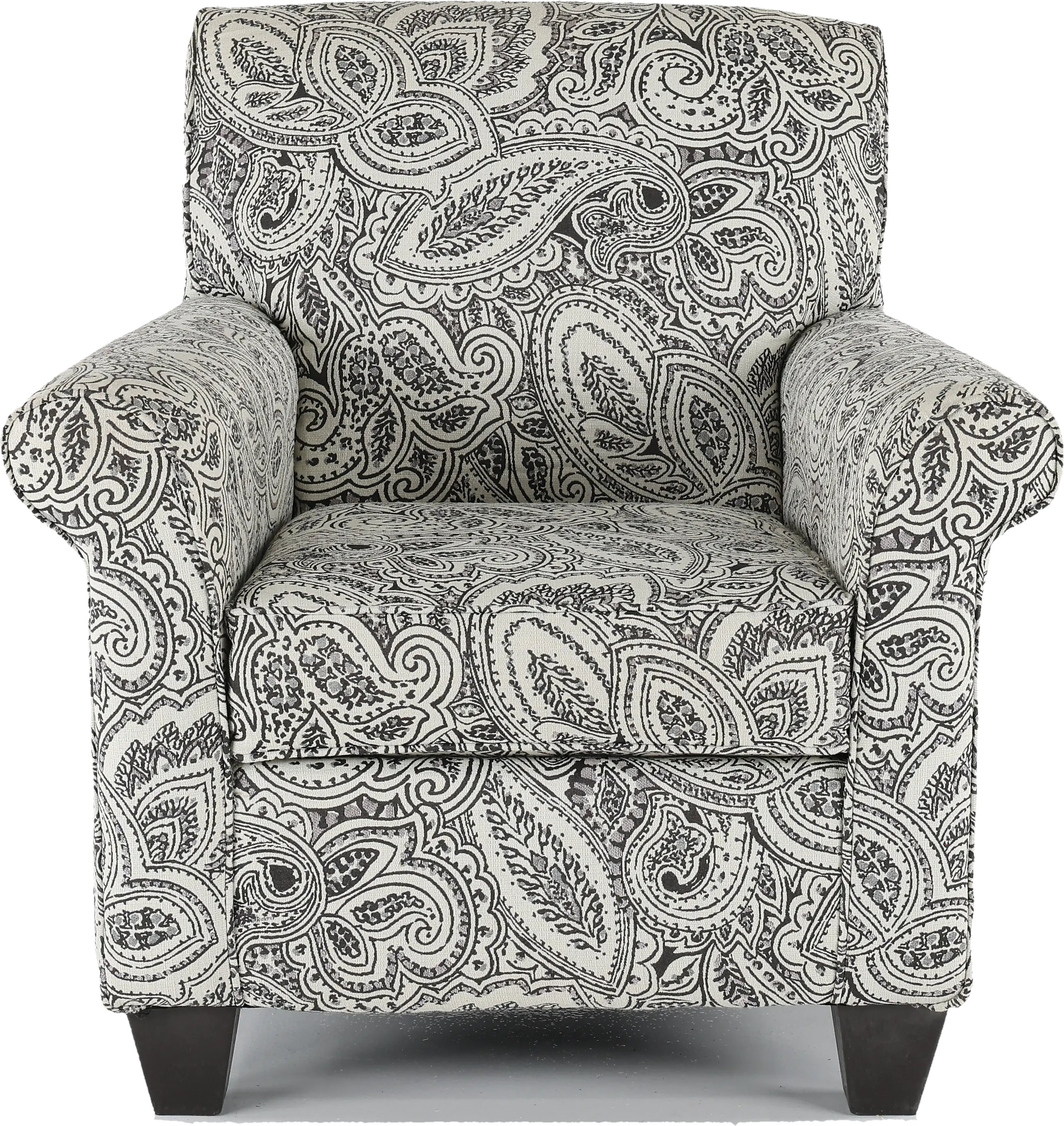 Classic Contemporary Pewter Paisley Accent Chair - Griffin-1