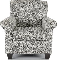 Classic Contemporary Pewter Paisley Accent Chair - Griffin