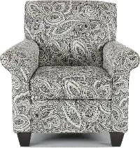 Classic Contemporary Pewter Paisley Accent Chair - Griffin