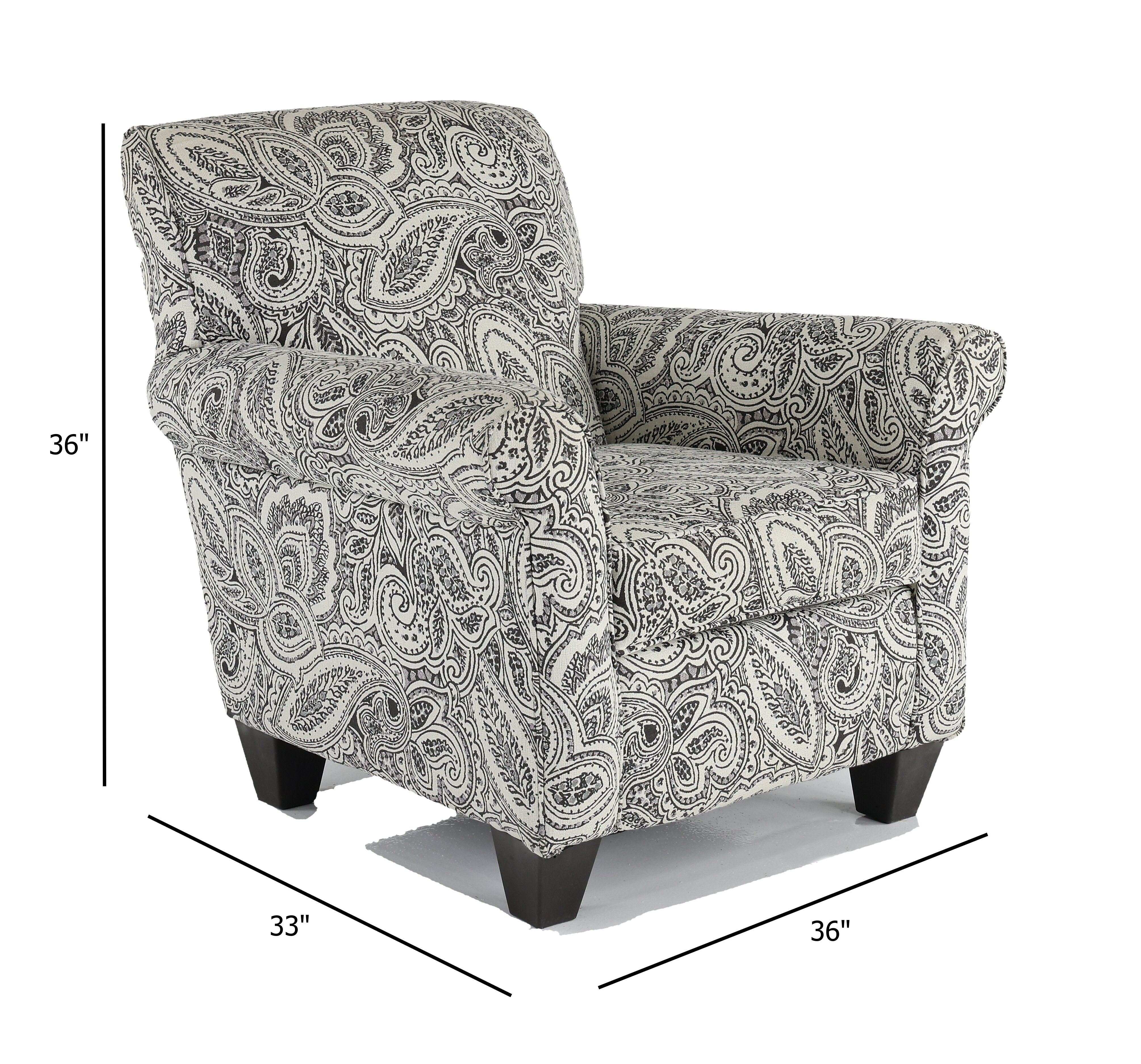Classic Contemporary Pewter Paisley Accent Chair - Griffin-2