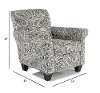 Classic Contemporary Pewter Paisley Accent Chair - Griffin-2