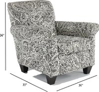 Classic Contemporary Pewter Paisley Accent Chair - Griffin-2