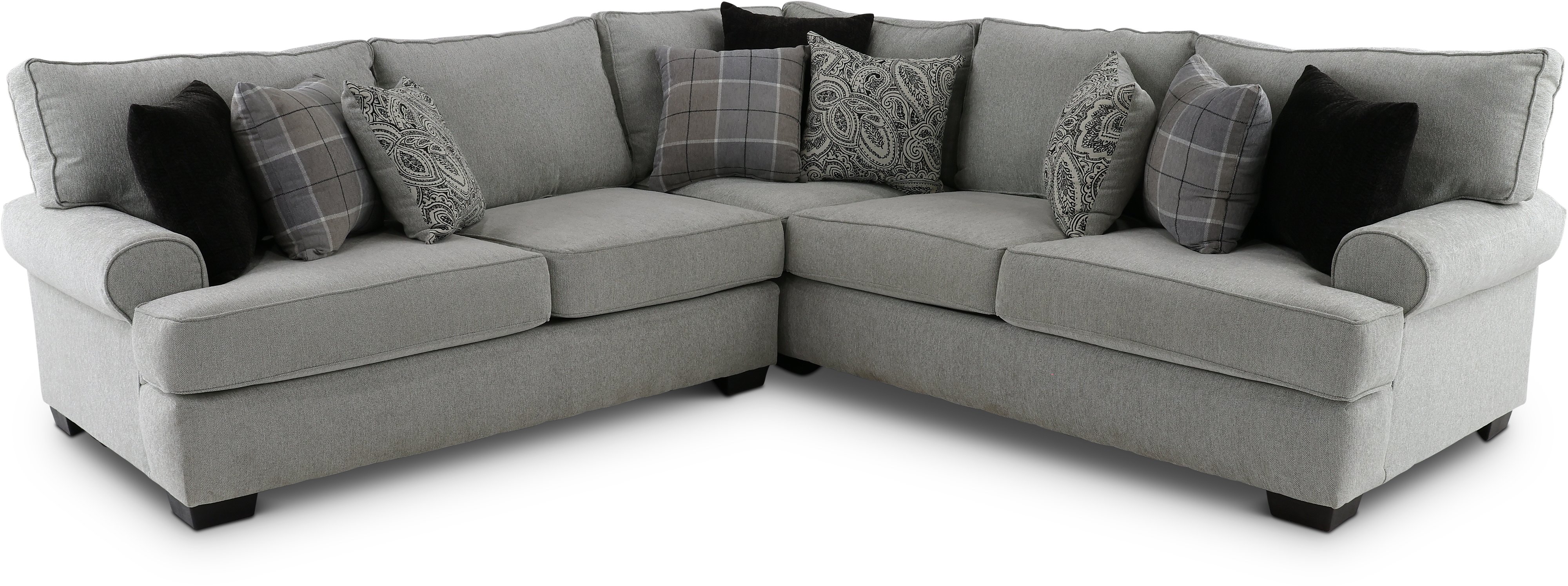 White and Gray 2 Piece Sectional Sofa with LAF Loveseat - Griffin-1
