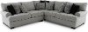 White and Gray 2 Piece Sectional Sofa with LAF Loveseat - Griffin