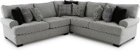 White and Gray 2 Piece Sectional Sofa with LAF Loveseat - Griffin