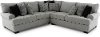 White and Gray 2 Piece Sectional Sofa with RAF Loveseat - Griffin
