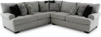 White and Gray 2 Piece Sectional Sofa with RAF Loveseat - Griffin