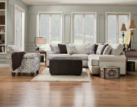 White and Gray 2 Piece Sectional Sofa with RAF Loveseat - Griffin-2