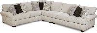 Classic White & Gray Herringbone 3 Piece Sectional - Griffin