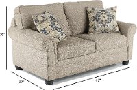 Casual Traditional Taupe Loveseat - Heather-2