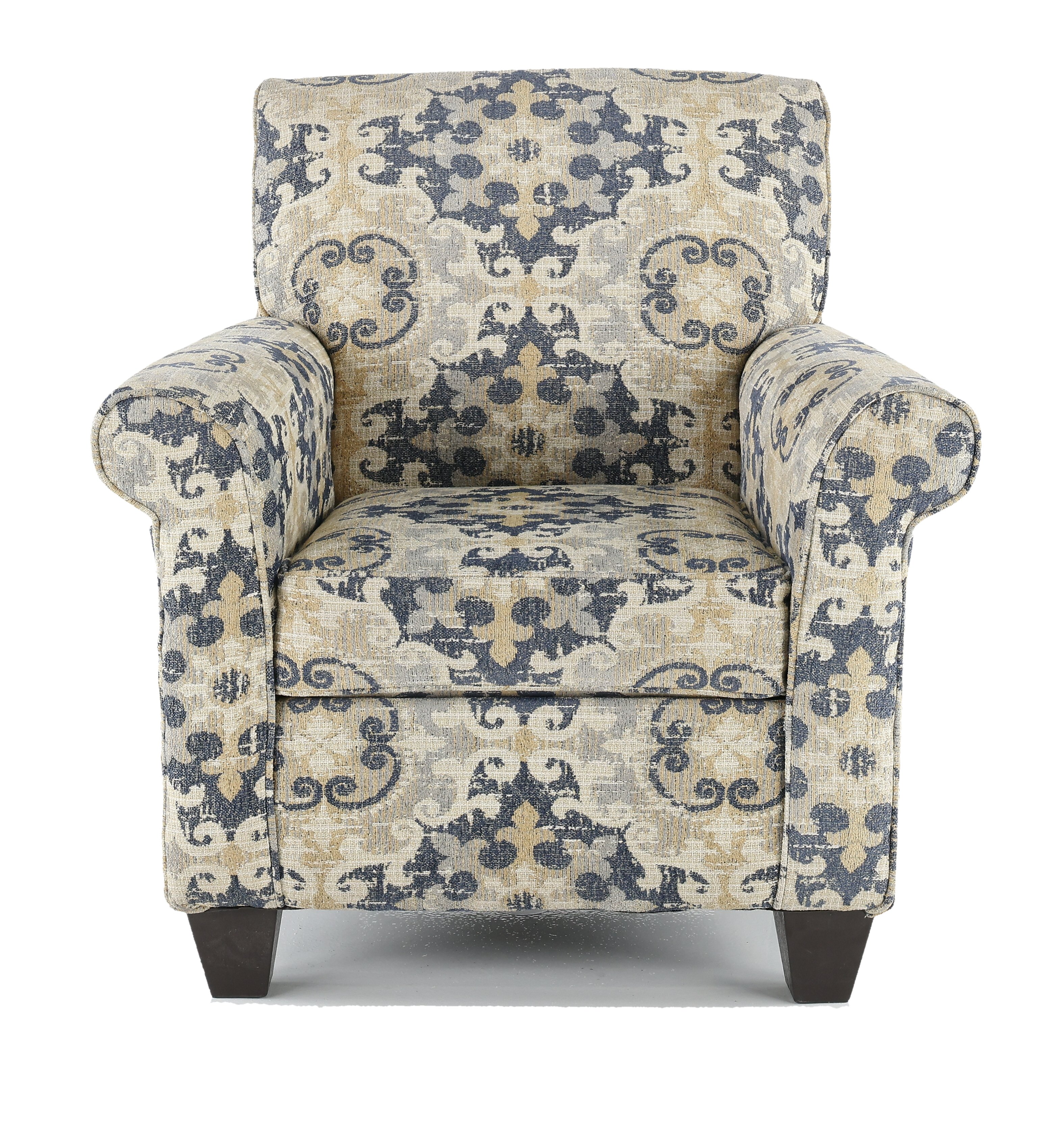 Casual Traditional Taupe & Gray Accent Chair - Heather-1
