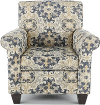 Casual Traditional Taupe & Gray Accent Chair - Heather
