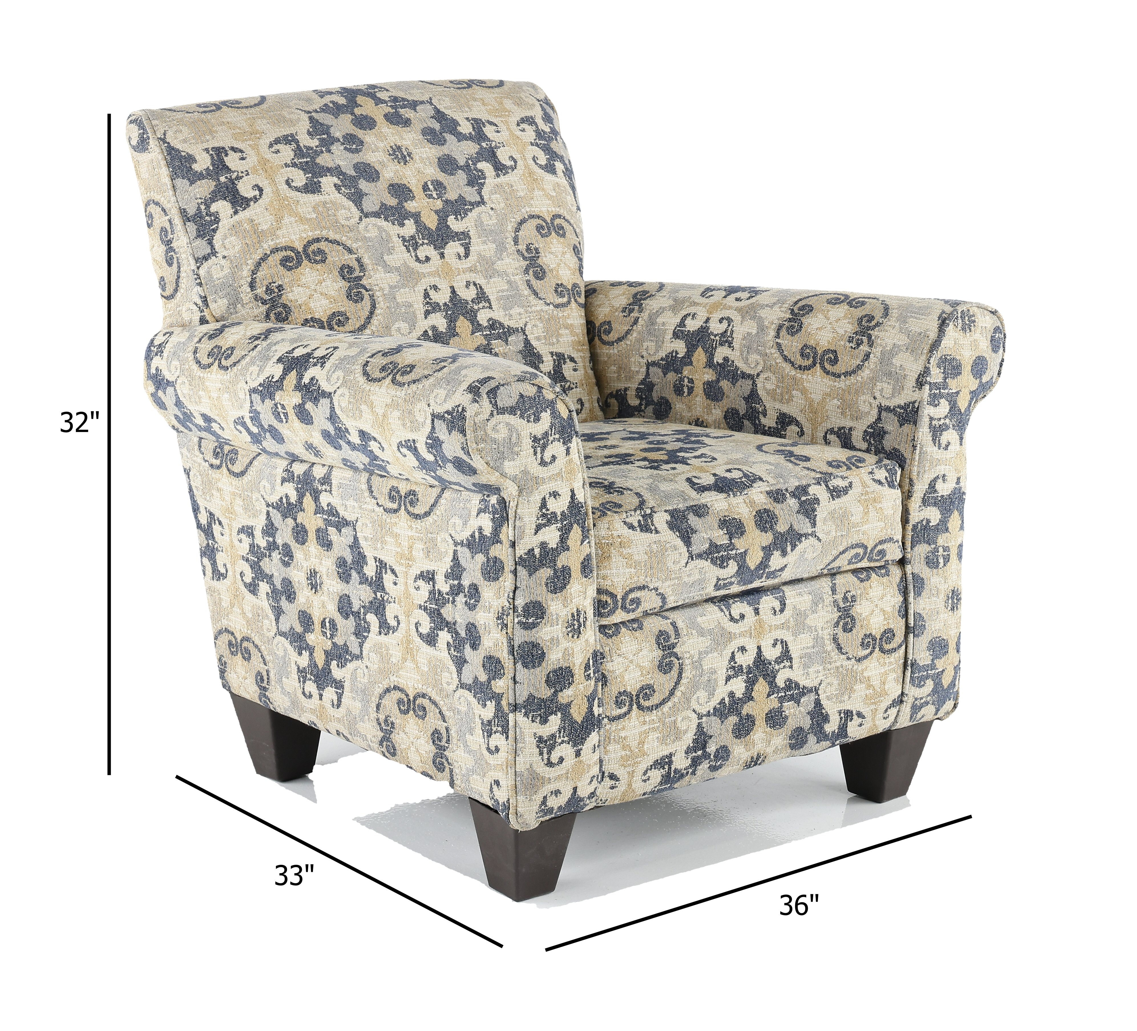 Casual Traditional Taupe & Gray Accent Chair - Heather-2