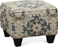 Casual Traditional Taupe & Gray Accent Ottoman - Heather-2