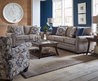 Casual Traditional Taupe Sofa Bed 2 Piece Living Room Set - Heather