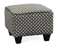 Contemporary Onyx Black & Gray Accent Ottoman - Paradigm