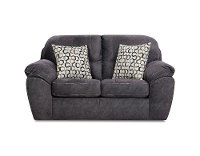 Casual Contemporary Steel Blue Loveseat - Imprint