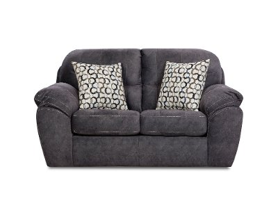 Casual Contemporary Steel Blue Loveseat - Imprint