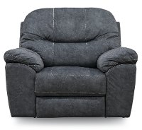 Casual Contemporary Steel Blue Rocker Recliner - Imprint