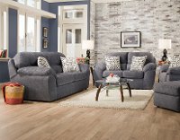 Casual Contemporary Steel Blue Living Room Set - Imprint