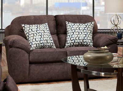 Casual Contemporary Cocoa Brown Loveseat - Imprint