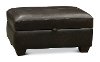 Contemporary Dark Brown Leather Storage Ottoman - Capri