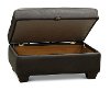 Contemporary Dark Brown Leather Storage Ottoman - Capri-2