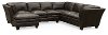 Contemporary Dark Brown Leather 3 Piece Sectional - Capri
