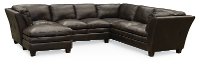Contemporary Dark Brown Leather 3 Piece Sectional - Capri