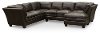 Contemporary Dark Brown Leather 3 Piece Sectional - Capri