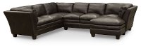Contemporary Dark Brown Leather 3 Piece Sectional Sofa - Capri