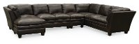 Contemporary Dark Brown Leather 4 Piece Sectional - Capri