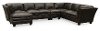 Contemporary Dark Brown Leather 4 Piece Sectional Sofa - Capri