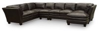 Contemporary Dark Brown Leather 4 Piece Sectional - Capri